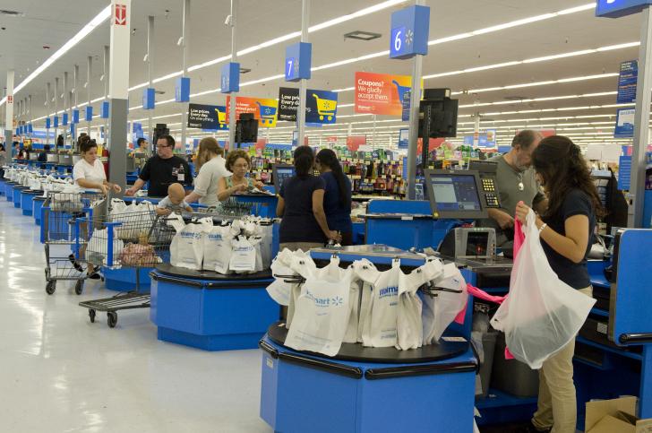 Apparently, Walmart's policy states that there should be no more than three customers waiting in line at one time.