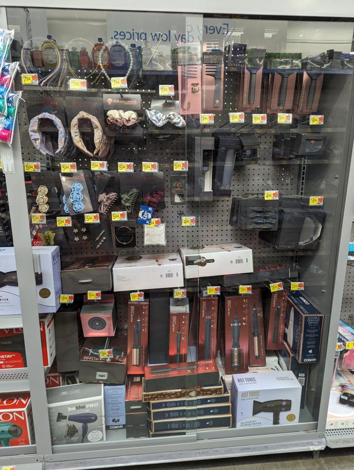 Products that are locked up range from beauty items to everyday essentials